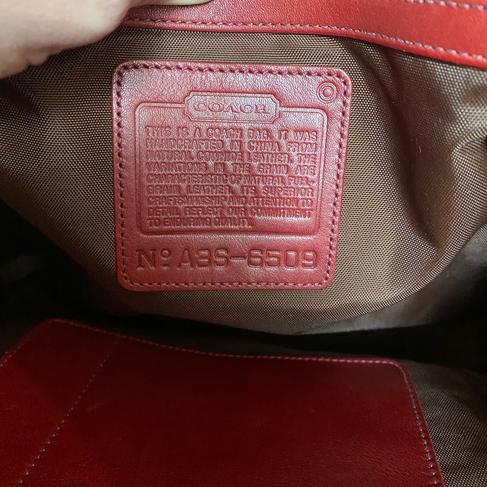 Vintage Coach Red Leather Tote - NWOT - Picture 6 of 10